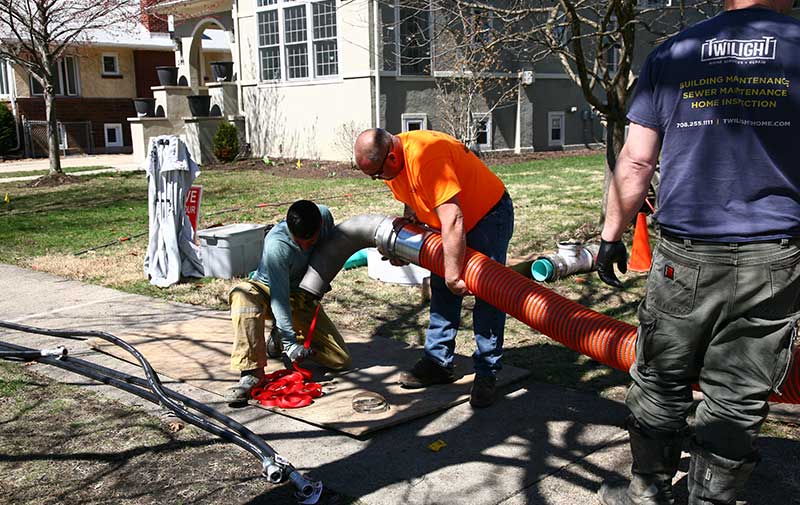 prepping sewer liner